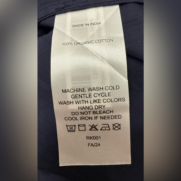 NWT Quince 100% Organic Cotton Poplin Smocked Midi Dress in Navy - Picture 9 of 10